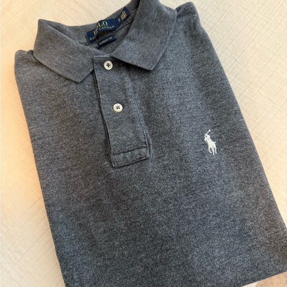 Ralph Lauren Gray Polo Shirt Classic Design - Picture 1 of 2